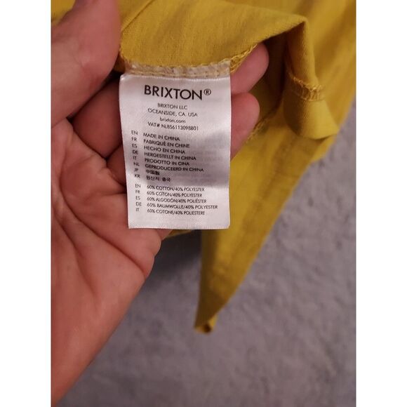NEW Brixton Shirt Mens Small Graphic Spellout Logo Sunset Yellow Pacsun Sprint S - Picture 10 of 11